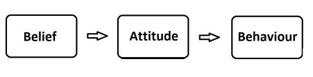 The difference between attitude and behaviour